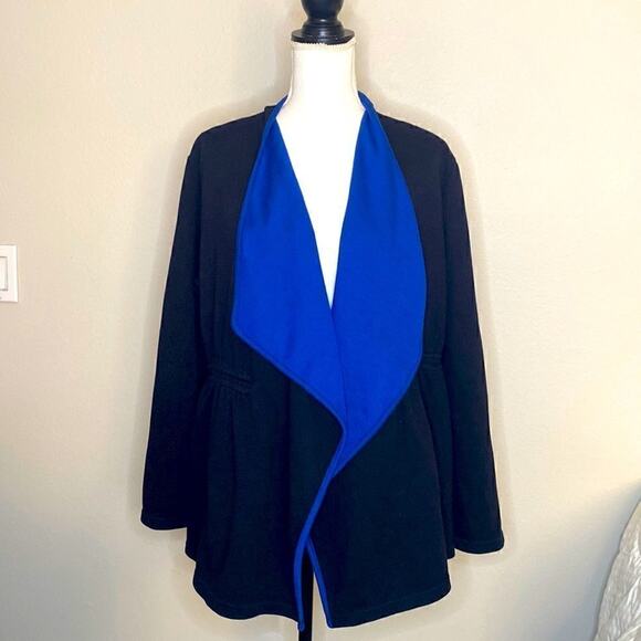 Express Sport Open Waterfall Blazer XL black with Royal Blue. Adjustable waist - Picture 1 of 16